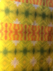 This is a printing textile, that our teachers made after the schoolday to our school to give days more colour and sun.
